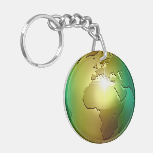 Noble World Wereldbol - AcrylSleutelhanger Sleutelhanger (Voorkant Links)