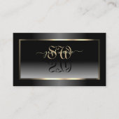 Noble zwart en wit verloop Initialen licht goud Visitekaartje (Voorkant)