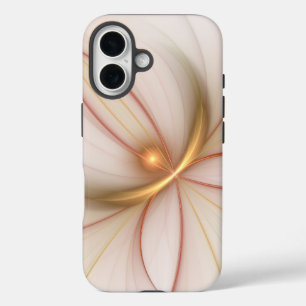 Nobly Copper and Gold Abstract Modern Fractal Art iPhone 16 Hoesje