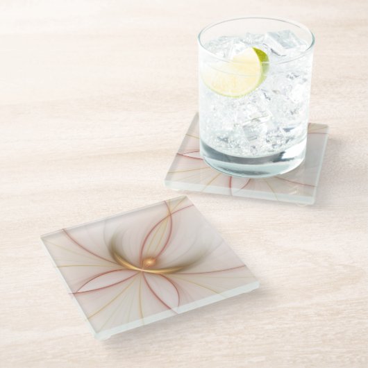 Nobly Copper And Gold Abstract Modern Fractal Art Glazen Onderzetter (Schuin)