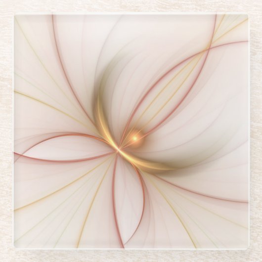 Nobly Copper And Gold Abstract Modern Fractal Art Glazen Onderzetter (Voorkant)