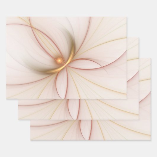 Nobly Copper and Gold Abstract Modern Fractal Art Inpakpapier Vel (Set)