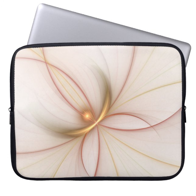 Nobly Copper and Gold Abstract Modern Fractal Art Laptop Sleeve (Voorkant)