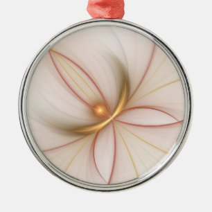 Nobly Copper and Gold Abstract Modern Fractal Art Metalen Ornament