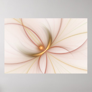 Nobly Copper and Gold Abstract Modern Fractal Art Poster