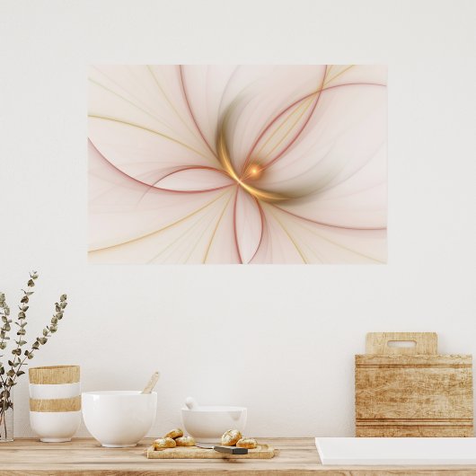 Nobly Copper and Gold Abstract Modern Fractal Art Poster (Keuken)