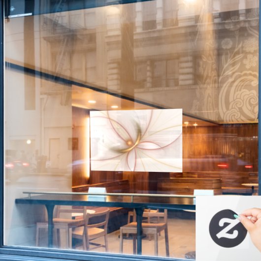 Nobly Copper and Gold Abstract Modern Fractal Art Raamsticker (Cafe Raam)