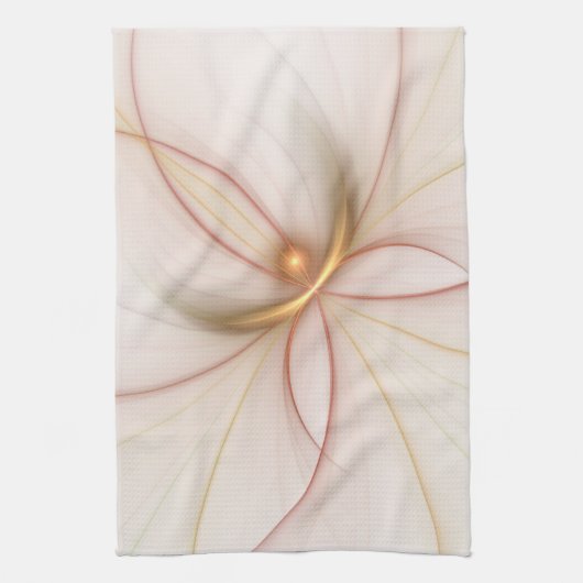 Nobly Copper and Gold Abstract Modern Fractal Art Theedoek (Verticaal)