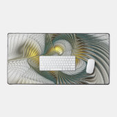 Nobly Golden Blauwgroen Abstracte Fantasy Fractal  Bureaumat (Keyboard & Muis)