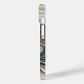 Nobly Golden Blauwgroen Abstracte Fantasy Fractal  Case-Mate iPhone Case (Achterkant / Links)