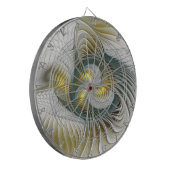 Nobly Golden Blauwgroen Abstracte Fantasy Fractal Dartbord (Voorkant Links)