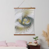 Nobly Golden Blauwgroen Abstracte Fantasy Fractal  Hangend Wandkleed (Slaapkamer)