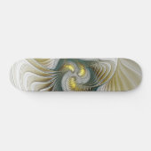 Nobly Golden Blauwgroen Abstracte Fantasy Fractal Skateboard (Horizontaal)