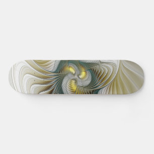 Nobly Golden Blauwgroen Abstracte Fantasy Fractal  Skateboard