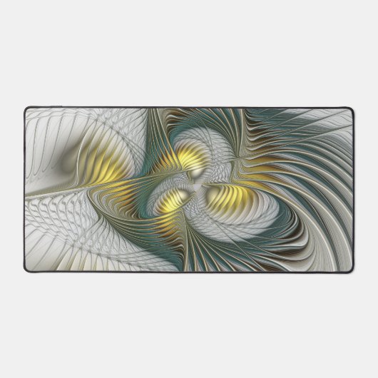 Nobly Golden Turquoise Imaginaire Fractal Art (Recto)