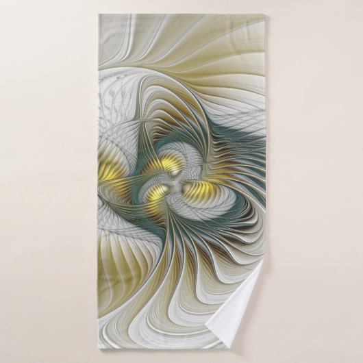 Nobly Golden Turquoise Imaginaire Fractal Art (Serviette de bain)