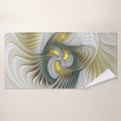 Nobly Golden Turquoise Imaginaire Fractal Art (Serviette de bain)