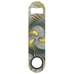 Nobly Golden Turquoise Imaginaire Fractal Art