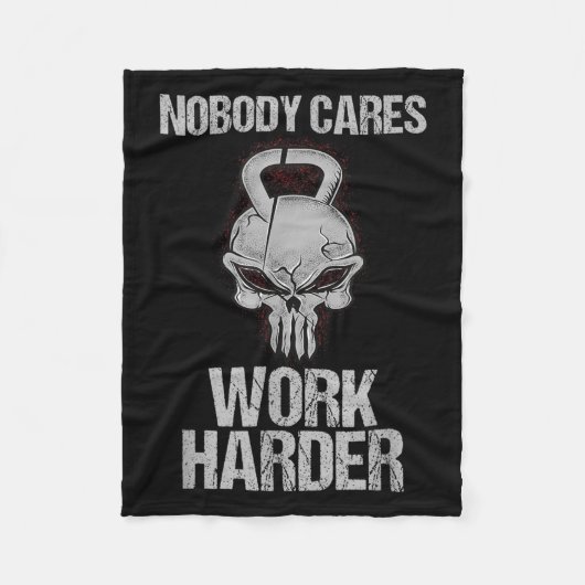 Nobody Cares Work Harder Workout Gym Motivation Gi Fleece Deken (Voorkant)