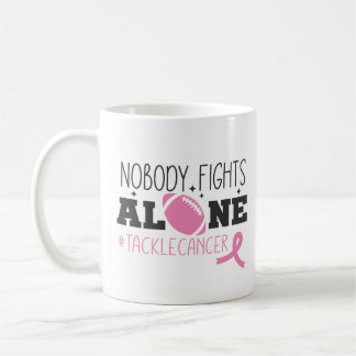 Nobody Fights Alone Breast Cancer Pink Ribbon Koffiemok