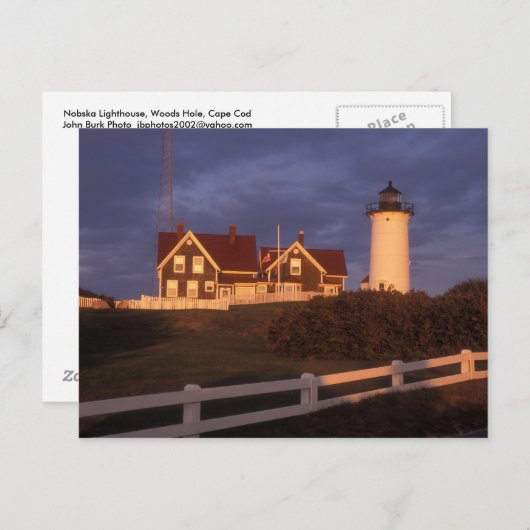 Nobska Lighthouse, Bossen Hole, Cape Cod Briefkaart (Voorkant / Achterkant)
