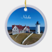 Nobska Lighthouse Cape Cod Kerstmis Keramisch Ornament (Achterkant)