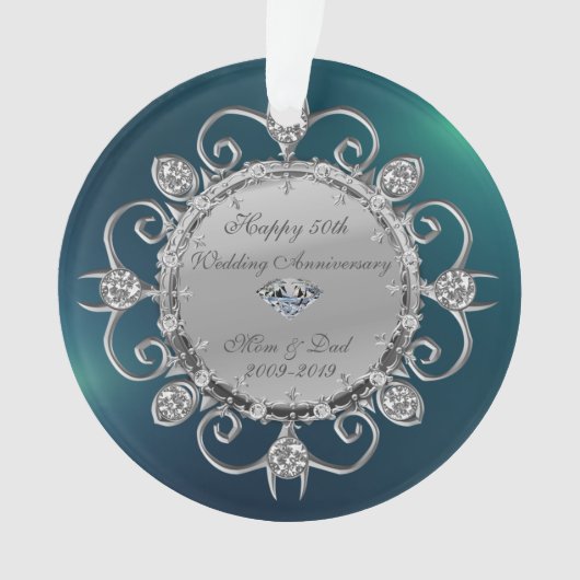 Noces d'argent Diamants Vert 50e Anniversaire de M (devant)