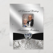 Noces de Diamant Invitation Photo 11x15 cm (Devant / Derrière)