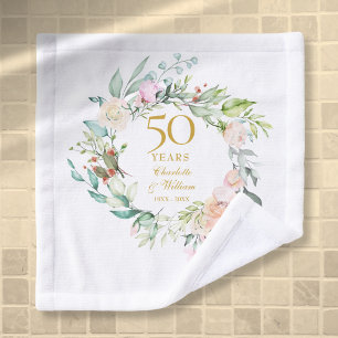 Noces d'or aquarelle florale 50 ans