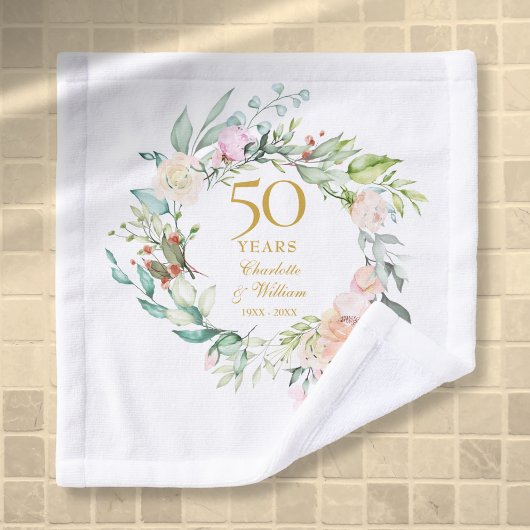 Noces d'or aquarelle florale 50 ans