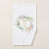 Noces d'or aquarelle florale 50 ans (Serviette à main)