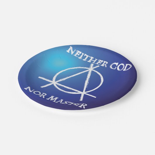 Noch God, noch Meester Anarchie Symbool Papieren Bordje (Gekanteld)