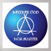 Noch God, noch Meester Anarchie Symbool Poster (Voorkant)