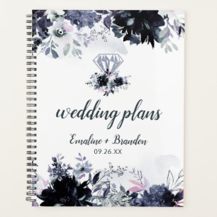 Nocturnal Bloemen Waterverf Chique Huwelijksplanne Planner