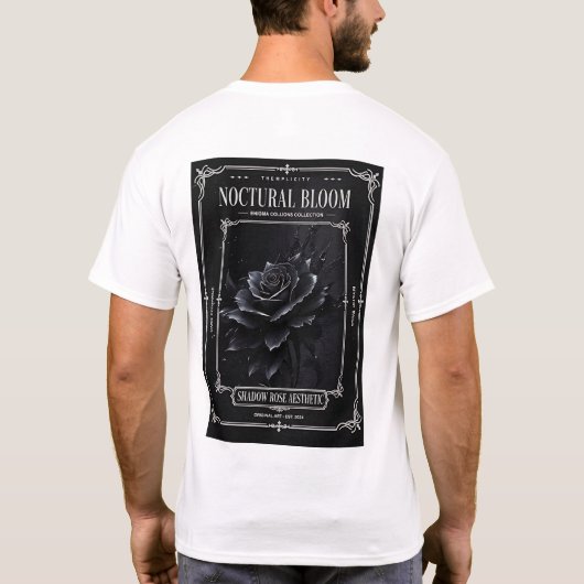 Nocturnal Bloom Shadow Rose T-shirt (Achterkant)