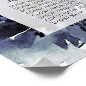 Nocturnal Floral Navy Wedding Table Seating Chart Poster (Hoek)