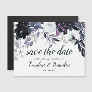 Nocturnal Floral Waterverf Chic Save the Date