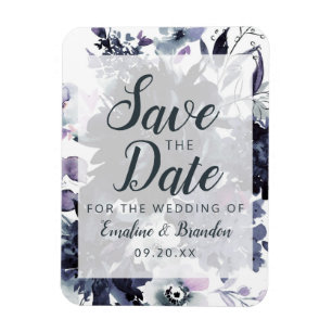 Nocturnal Floral Waterverf Trendy Save the Date Magneet
