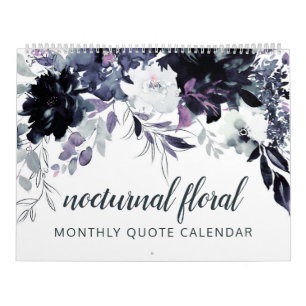 Nocturnal Floral Waterverf van uw aangepaste offer Kalender