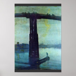 Nocturne in blauw en goud: Old Battersea Bridge la Poster