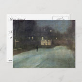 Nocturne in grijze sneeuw en goudsneeuw op zee doo briefkaart (Voorkant / Achterkant)