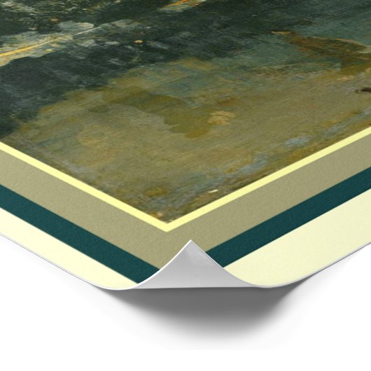 Nocturne in zwart en goud: een afvallende Rocket 1 Poster (Hoek)