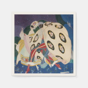 NOCTURNE MET MASKERS / Art Deco Venetiaans Maskera Servetten