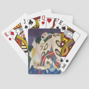 NOCTURNE MET MASKERS / Art Deco Venetiaans Maskera Speelkaarten
