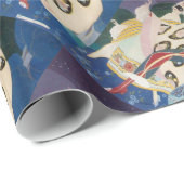 NOCTURNE MET MASKS/Art Deco Venetian Masquerade Cadeaupapier (Rol Hoek)