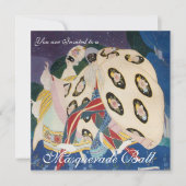 NOCTURNE MET MASKS, MARDI GRAS MASQUERADE BALL KAART (Voorkant)