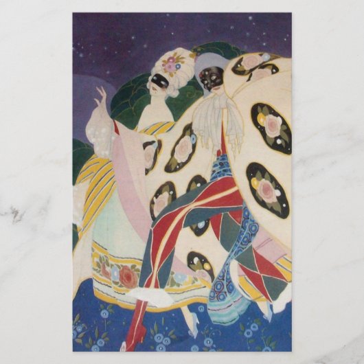 NOCTURNE MET MASKS/Venetiaanse Masquerade Briefpapier (Voorkant)