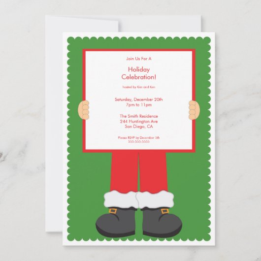 Nocturne Santa Clause Invitation Fête des Fêtes (Devant)