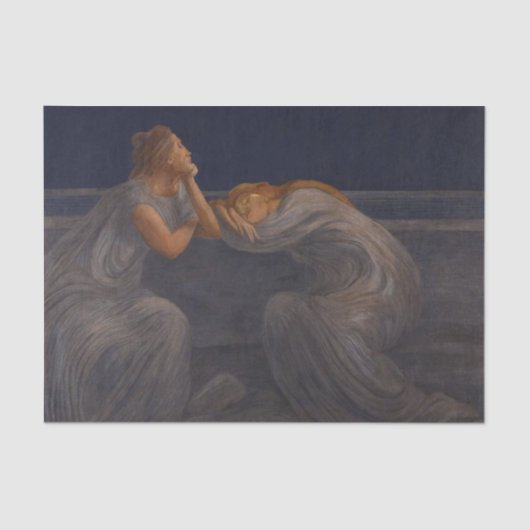 Nocturne (Stilte) van Gaetano Previati Tissuepapier (Voorkant)
