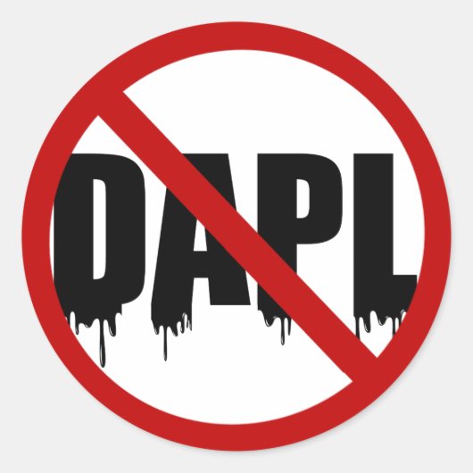 #NoDAPL Ronde Sticker (Voorkant)